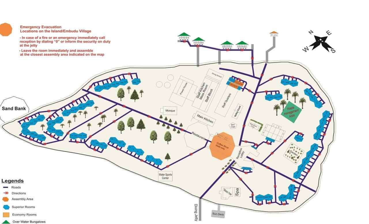 艾布度度假村地图布局 - Embudu Village Resort Map