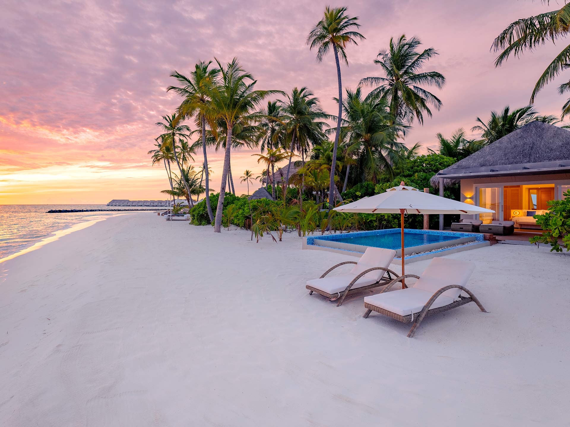 巴廖尼 - 日落沙滩泳池别墅图片1 - Baglioni Resort Maldives Sunset Beach Villa with Pool Photo 1