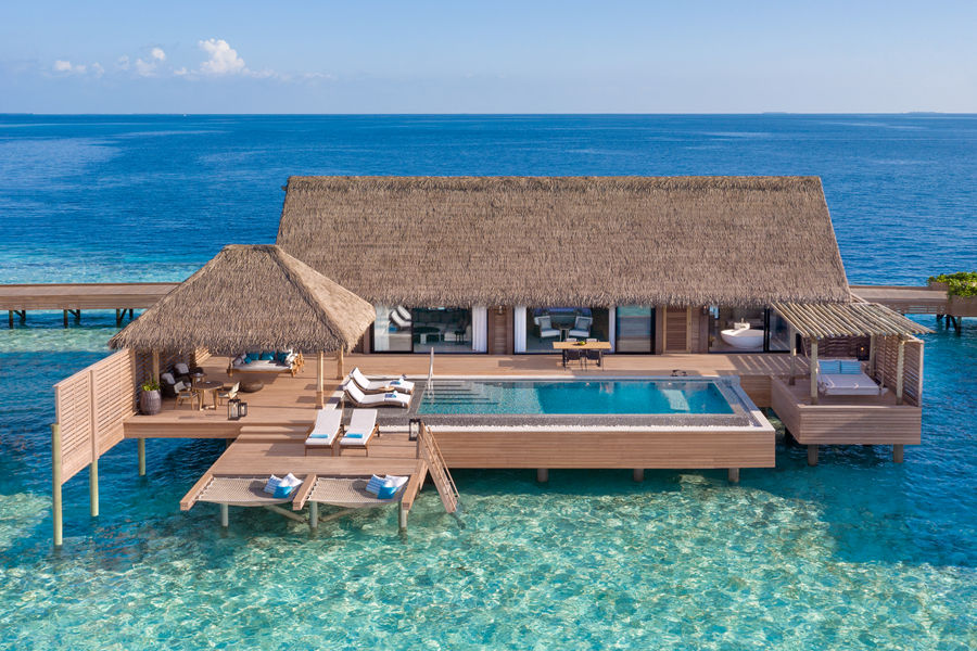 华尔道夫 - 高级水上泳池别墅（大床）图片1 - Waldorf Astoria Maldives Ithaafushi  King Grand Overwater Villa with Pool Photo 1