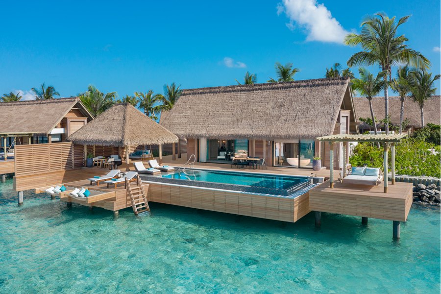华尔道夫 - 礁湖泳池别墅（双床）图片1 - Waldorf Astoria Maldives Ithaafushi  Two Queen Bedded Reef Villa with Pool Photo 1
