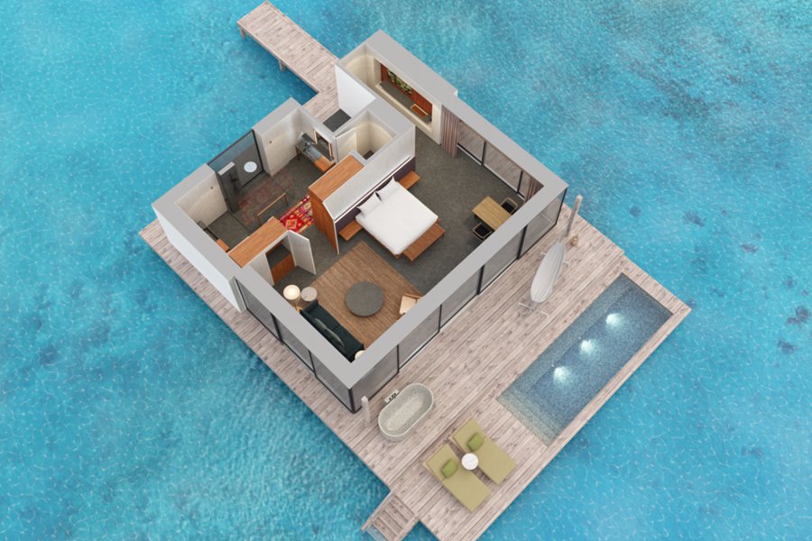 柏典 - 一卧水上泳池别墅图片4 - Patina Maldives One Bedroom Water Pool Villa Photo 4