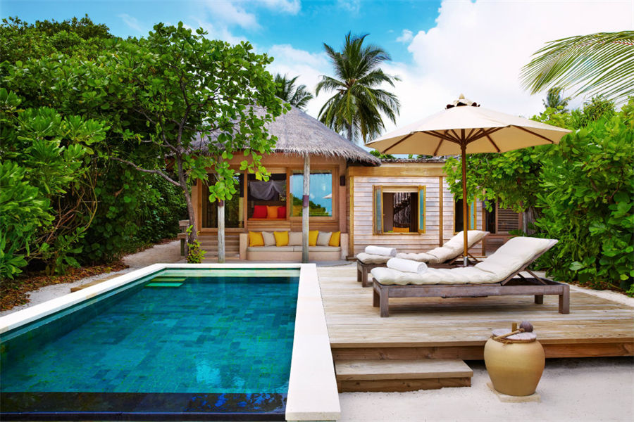 六善拉姆 - 家庭泳池别墅图片1 - Six Senses Latitude Laamu Family Beach Villa with Pool Photo 1