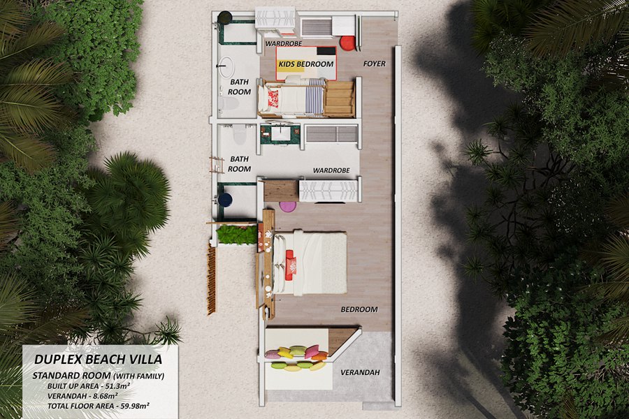 奥露艾拉富士 - 豪华家庭海景房（双卧）图片3 -  OBLU XPERIENCE Ailafushi Ocean View Family Two Bedroom Photo 3