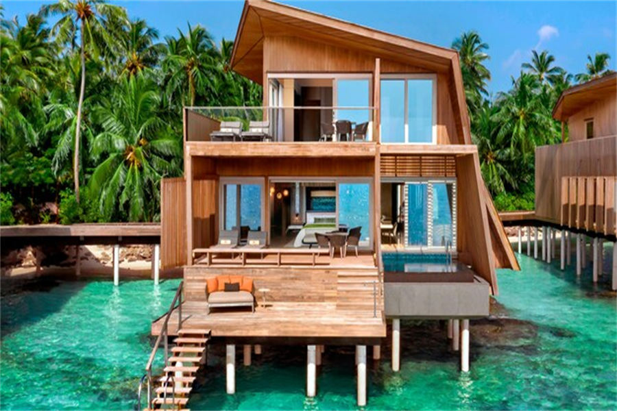 瑞吉 - 双卧日落水上泳池别墅图片1 - The St. Regis Maldives Vommuli Resort Two-Bedroom Sunset Overwater Villa with Pool Photo 1