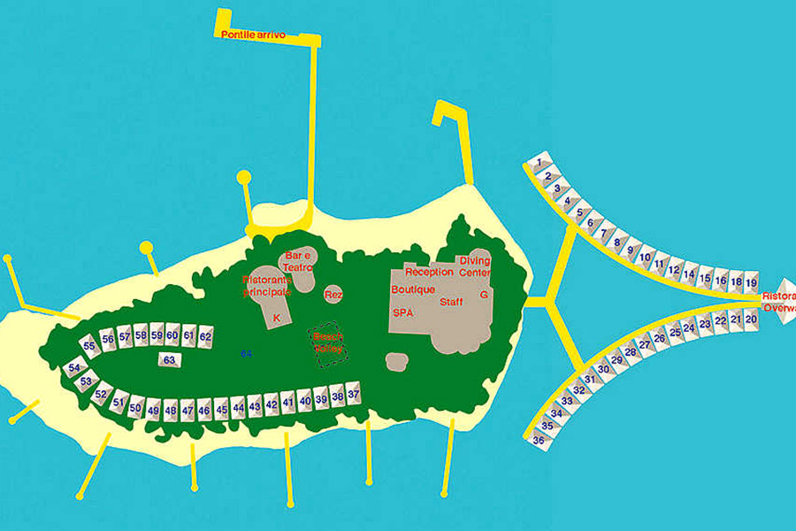 迪格瑞度假村地图布局 - Nakai Dhiggiri Resort Resort Map