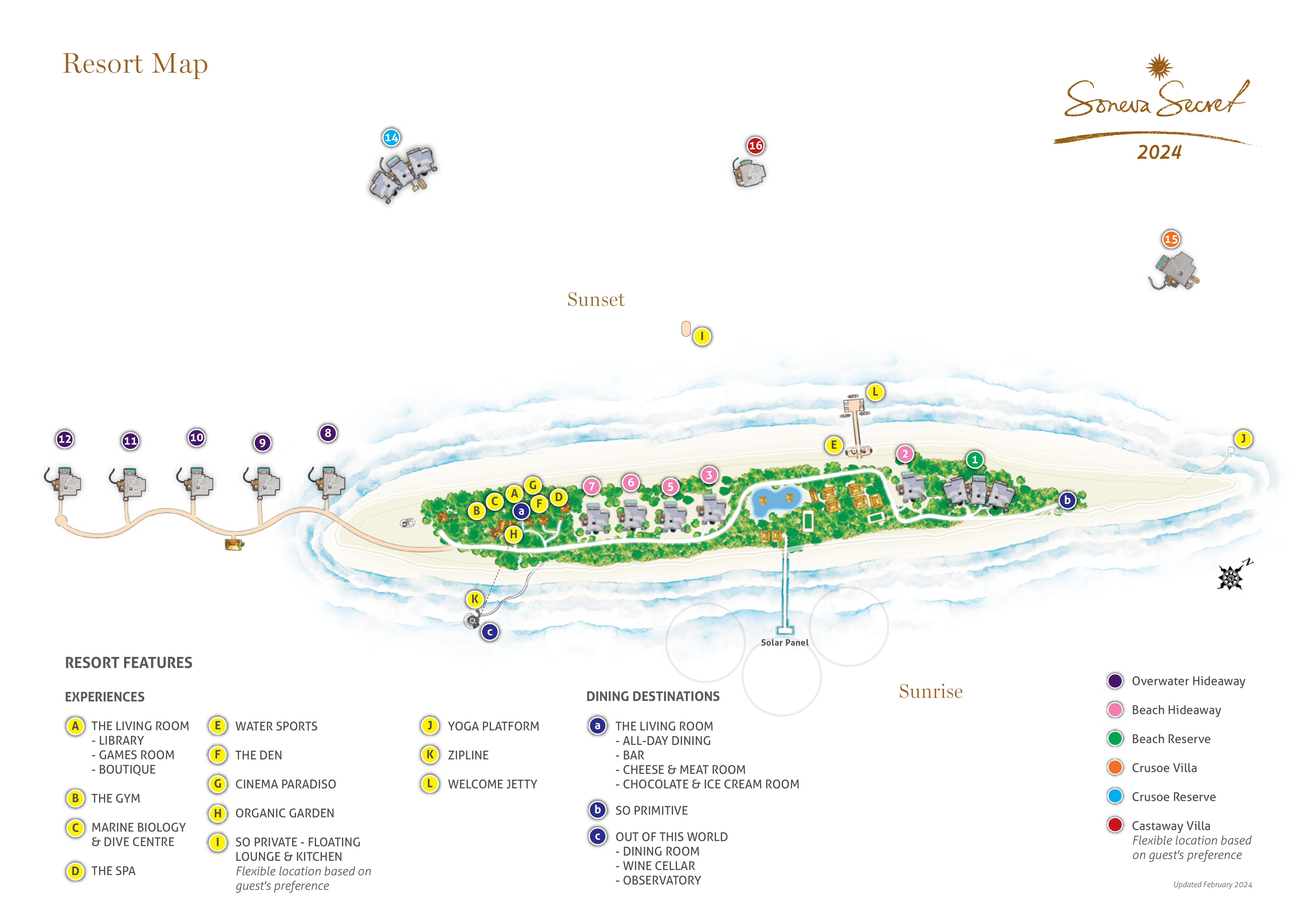 索尼娃秘密度假村地图布局 - Soneva Secret Resort Map