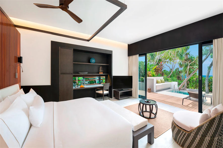 威斯汀 - 沙滩泳池别墅(大床)图片2 - The Westin Maldives Miriandhoo Resort Beach Villa Pool Photo 2