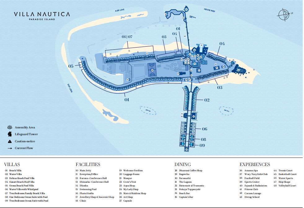 诺蒂卡岛（天堂岛）度假村地图布局 - Villa Nautica, Paradise Island Resort Map
