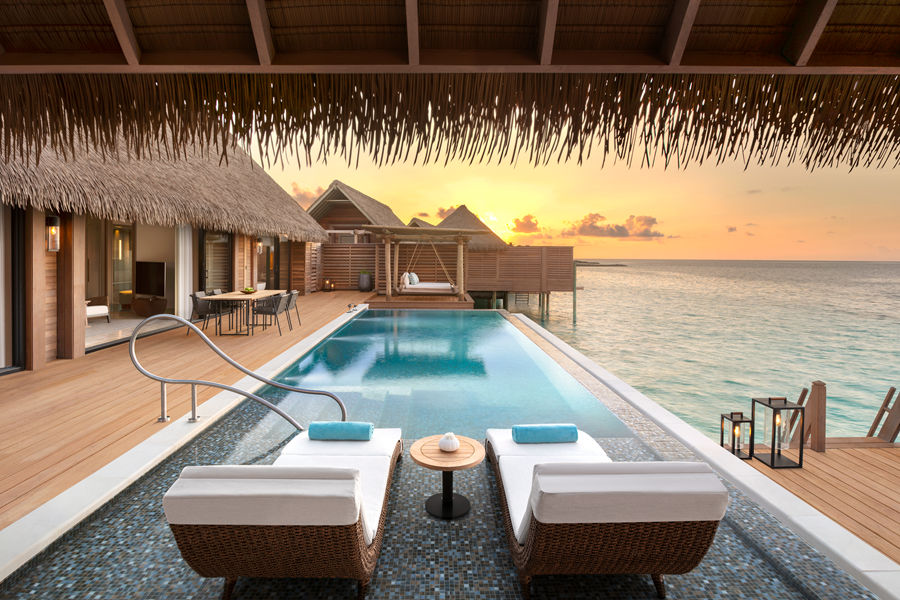 华尔道夫 - 水上泳池别墅（双床）图片2 - Waldorf Astoria Maldives Ithaafushi  Two Queen Bedded Overwater Villa with Pool Photo 2