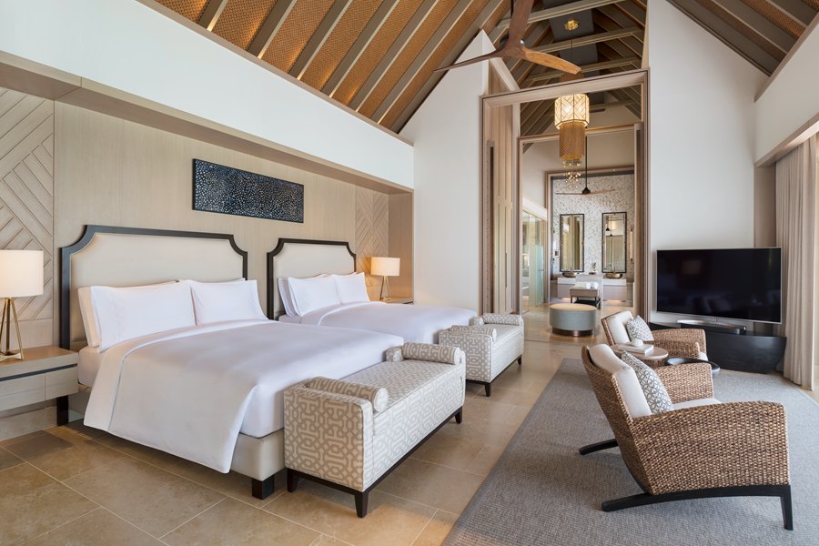 华尔道夫 - 高级礁湖泳池别墅（双床）图片2 - Waldorf Astoria Maldives Ithaafushi  Two Queen Bedded Grand Reef Villa with Pool Photo 2
