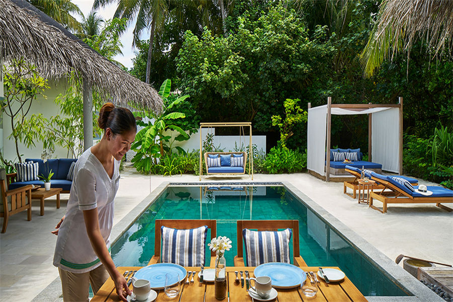 莱佛士 - 日落沙滩泳池别墅图片4 - Raffles Maldives Meradhoo Deluxe Beach Villa With Pool Photo 4