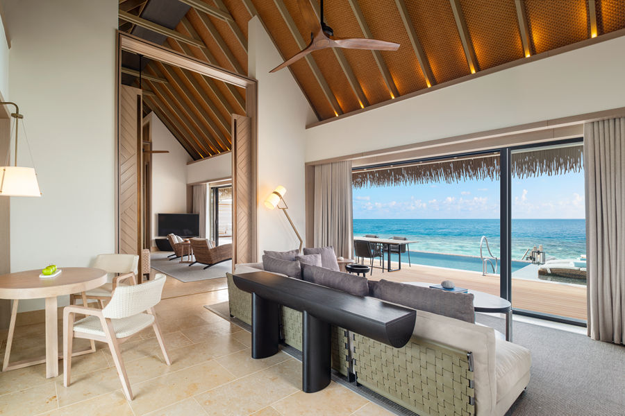 华尔道夫 - 高级水上泳池别墅（大床）图片4 - Waldorf Astoria Maldives Ithaafushi  King Grand Overwater Villa with Pool Photo 4