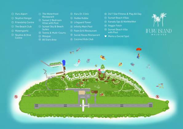 伊芙鲁度假村地图布局 - Ifuru Maldives Resort Map