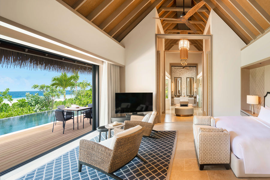 华尔道夫 - 高级双卧沙滩泳池别墅图片1 - Waldorf Astoria Maldives Ithaafushi  Two Bedroom Grand Beach Villa with Pool Photo 1