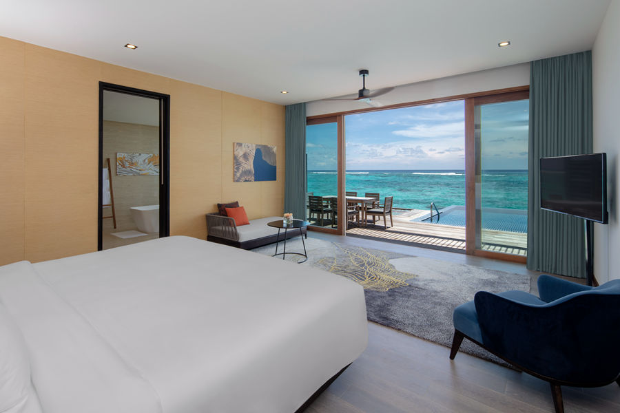 丽笙 - 复式总统水上别墅（三卧）图片3 - Radisson Blu Resort Maldives Presidential Overwater Villa 3 Bedrooms-Pool  Photo 3
