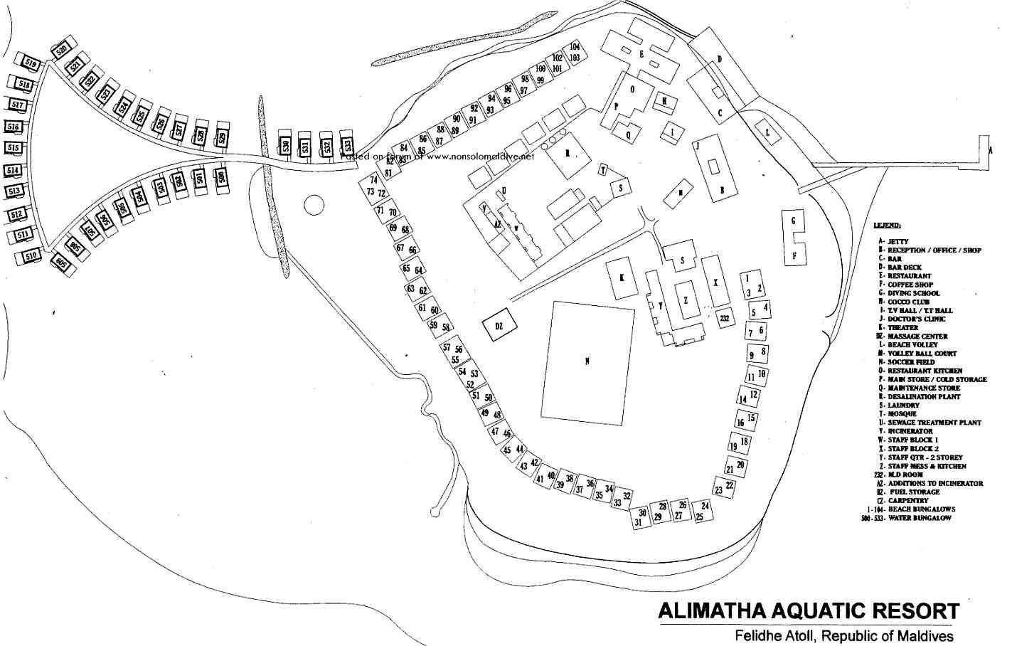 安利玛莎度假村地图布局 - Nakai Alimatha Resort Resort Map