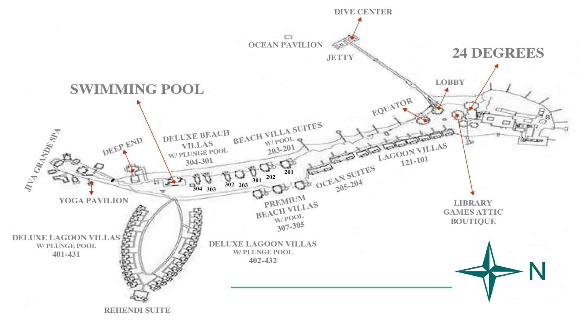 泰姬珍品度假村地图布局 - Taj Exotica Resort & Spa Resort Map