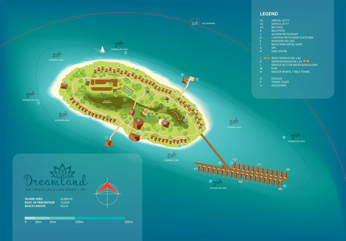 梦境岛度假村地图布局 - Dreamland Island Resort Map