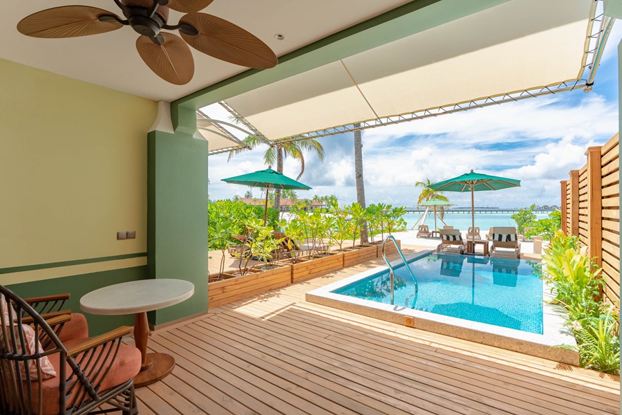 塞伊（希尔顿格芮） - 泳池海滩客房图片1 - SAii Lagoon Maldives, Curio Collection by Hilton King Beach Room with Pool Photo 1