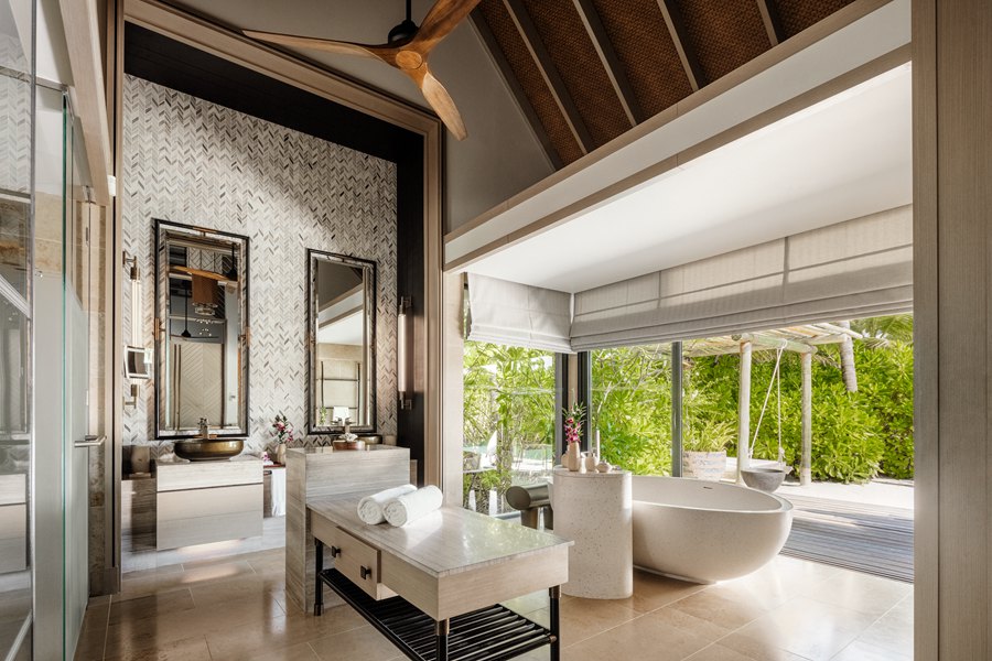 华尔道夫 - 沙滩泳池别墅（双床）图片2 - Waldorf Astoria Maldives Ithaafushi  Two Queen Bedded Beach Villa with Pool Photo 2