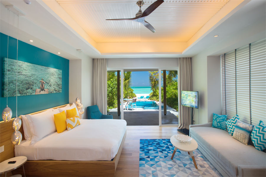 坎迪玛 - 带按摩池的沙滩泳池别墅(日落) 图片4 - Kandima Maldives Sunset Beach Pool Villa With Swirl Pool Photo 4