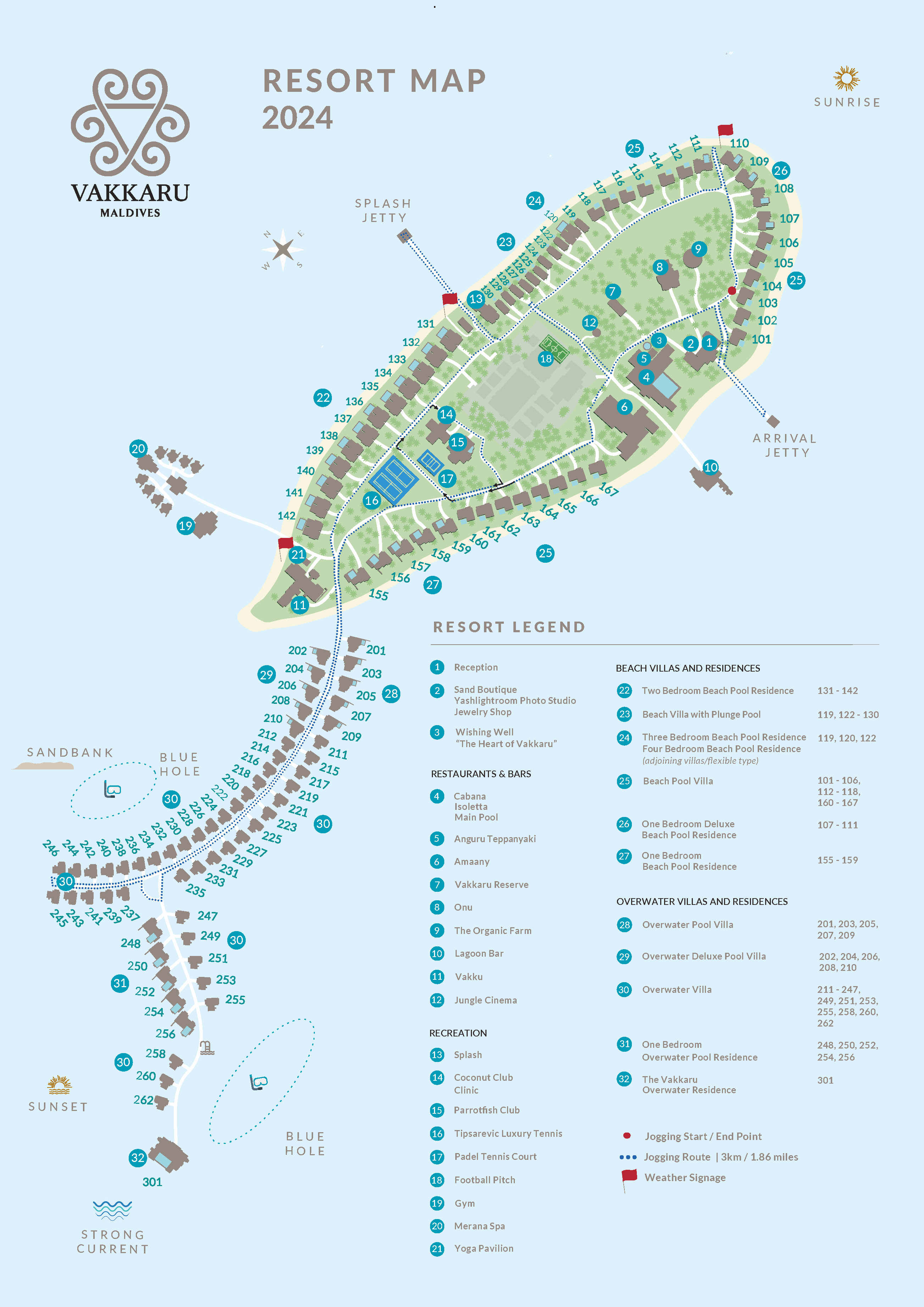 瓦卡鲁度假村地图布局 - Vakkaru Maldives Resort Map